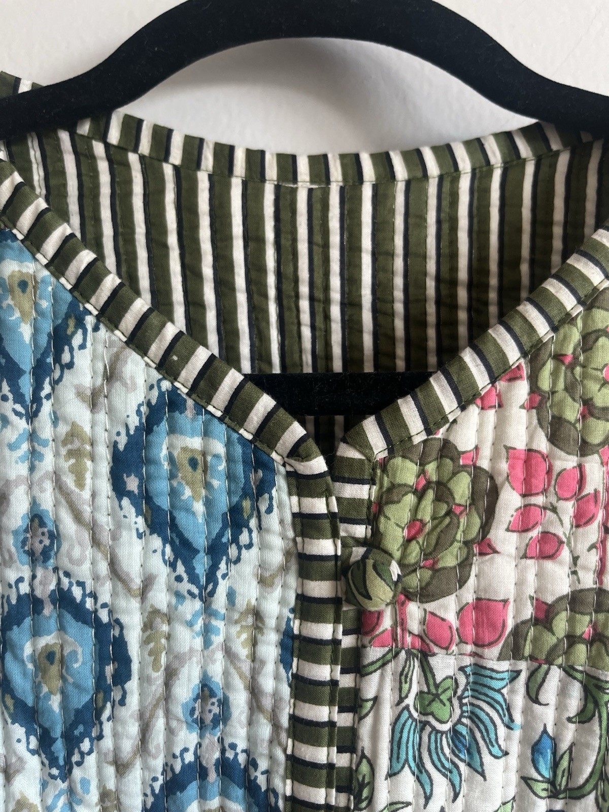 White Multi quilted jacket, Patchwork Jacket, Flo… - image 2