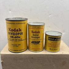 3-Vintage NOS Kodak Developer Cans