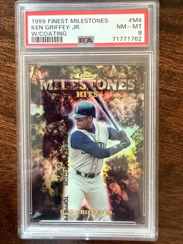 1999 FINEST MILESTONES KEN GRIFFEY JR. BASEBALL CARD 2078/3000  NM-MINT PSA 8