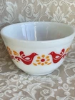 Pyrex 401 Friendship 1.5 Pint Mixing Bowl Red Orange Birds Made In USA