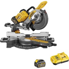 DeWALT DCS727T2-GB 54V XR FLEXVOLT 250mm Double Bevel Slide Mitre Saw with 2 ...