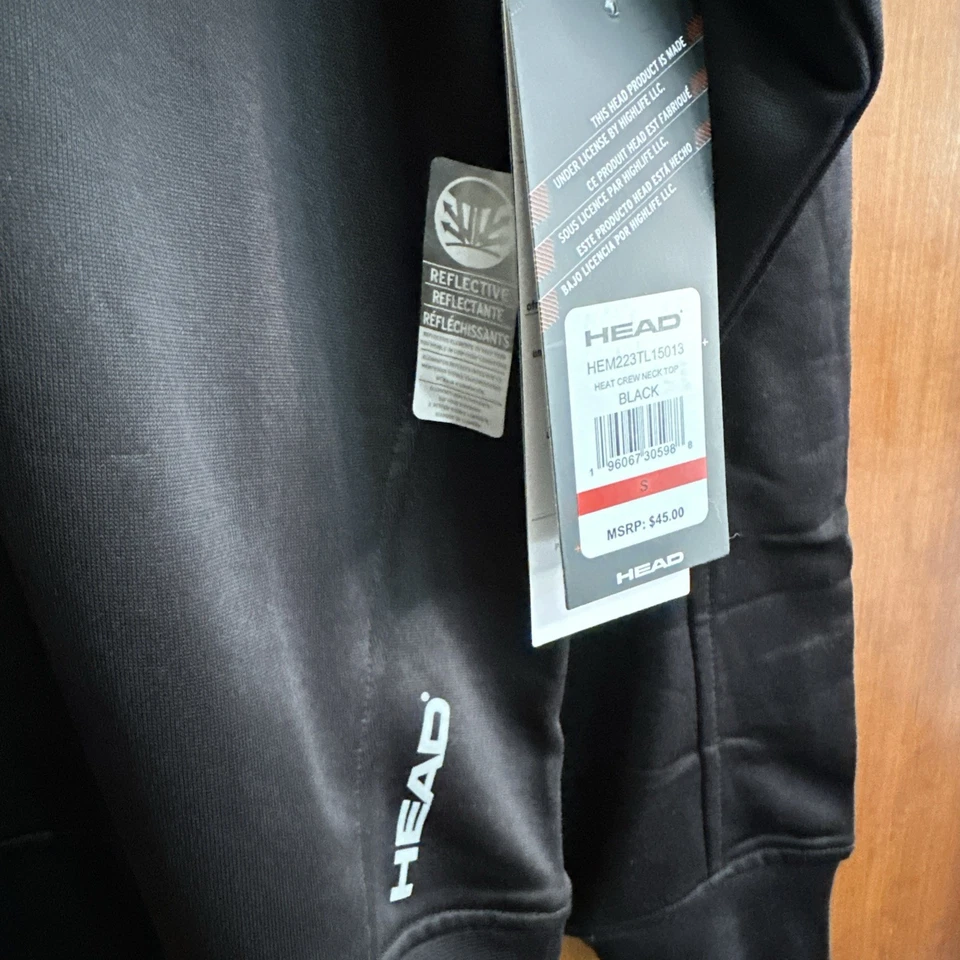 Head Reflective Heat Crew Neck Long Sleeves Men’s Black Small Brand New - Image 3 of 4