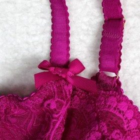 L'Agent Agent Provocateur Lace Balconette Bra Womens US 36E Pink Underwire Bows