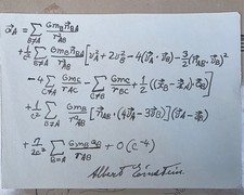 Rare Albert Einstein Original Hand Written Equation On Paper