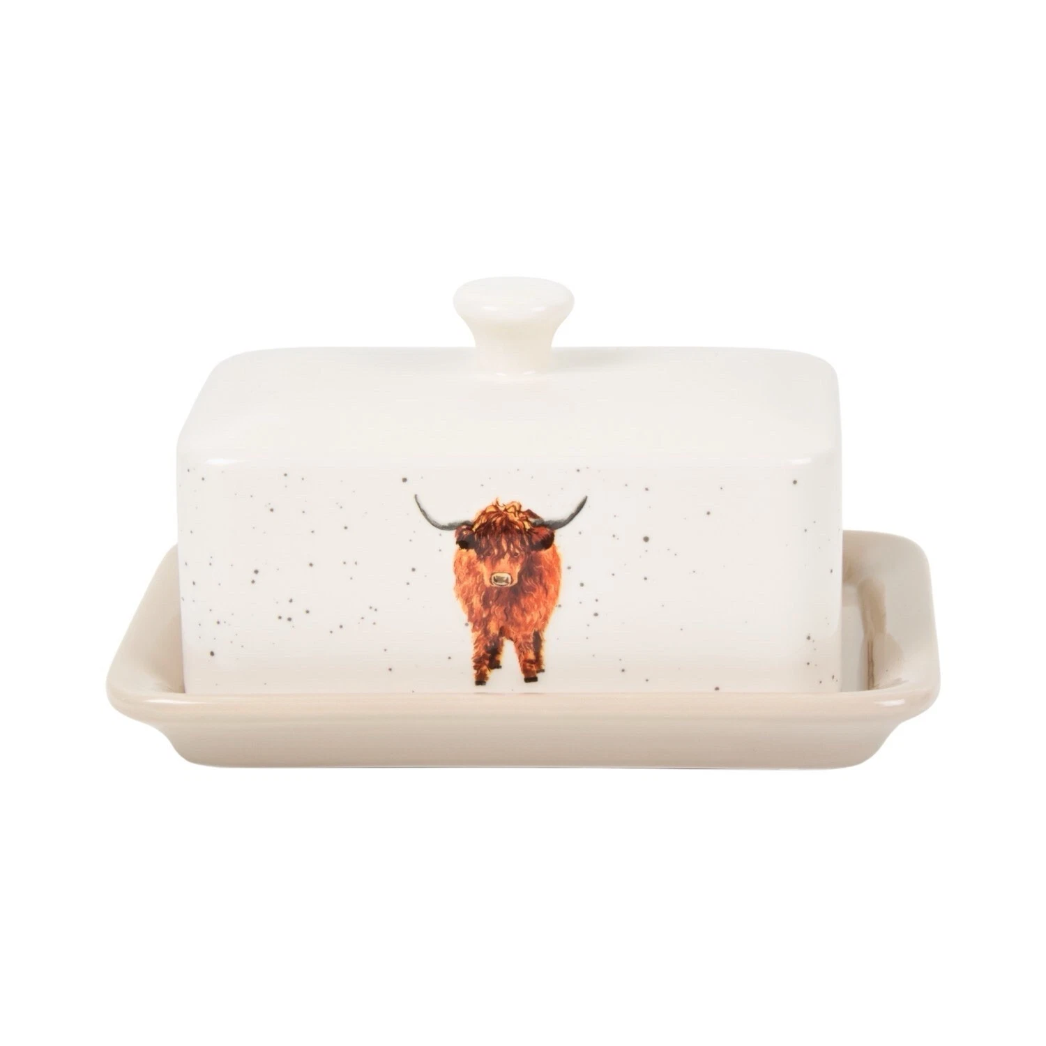 Highland Cow Design Butter Dish