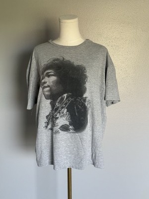 Jimi Hendrix Relaxed Fit Cotton Crew Tee Gray Portrait Graphic Woman Size XL