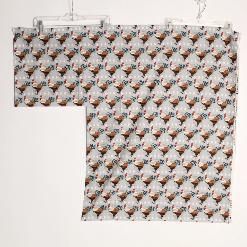 Lote De 2 Acolchada Tela Paneles Casa Rural Gallo Huevos & Negro Blanco Lunares - Imagen 3 de 4