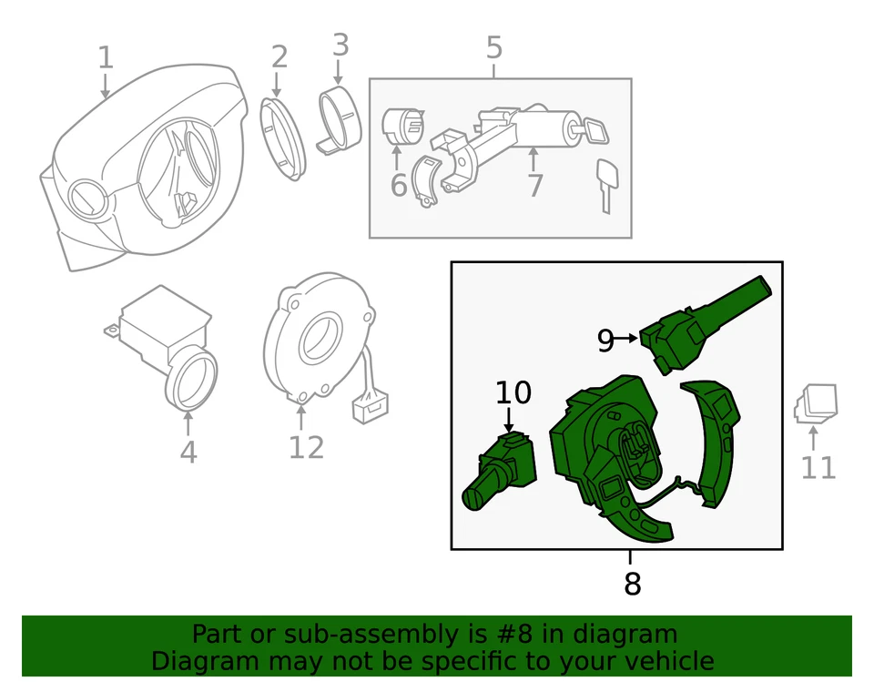Genuíno Nissan 2007-2012 Sentra interruptor multifuncional mola de relógio - Imagem 3 de 3