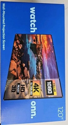 ONN. 120'' Wall-Mounted Projection Screen Cover - Used With Box