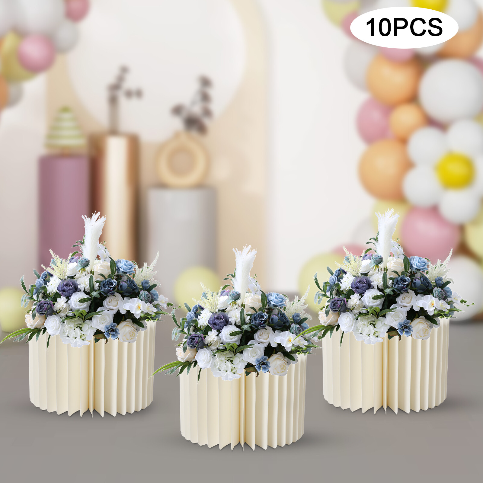 10X Wedding Flower Stand Decor 7.9/23.6/31.5/39.3inch Tall Flower Vase Cardboard