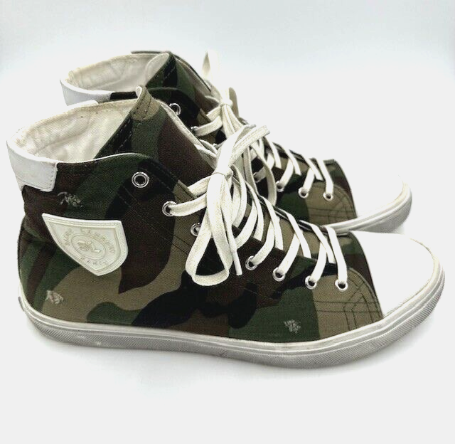 Sneakers alte mimetiche Saint Laurent effetto invecchiato taglia 10