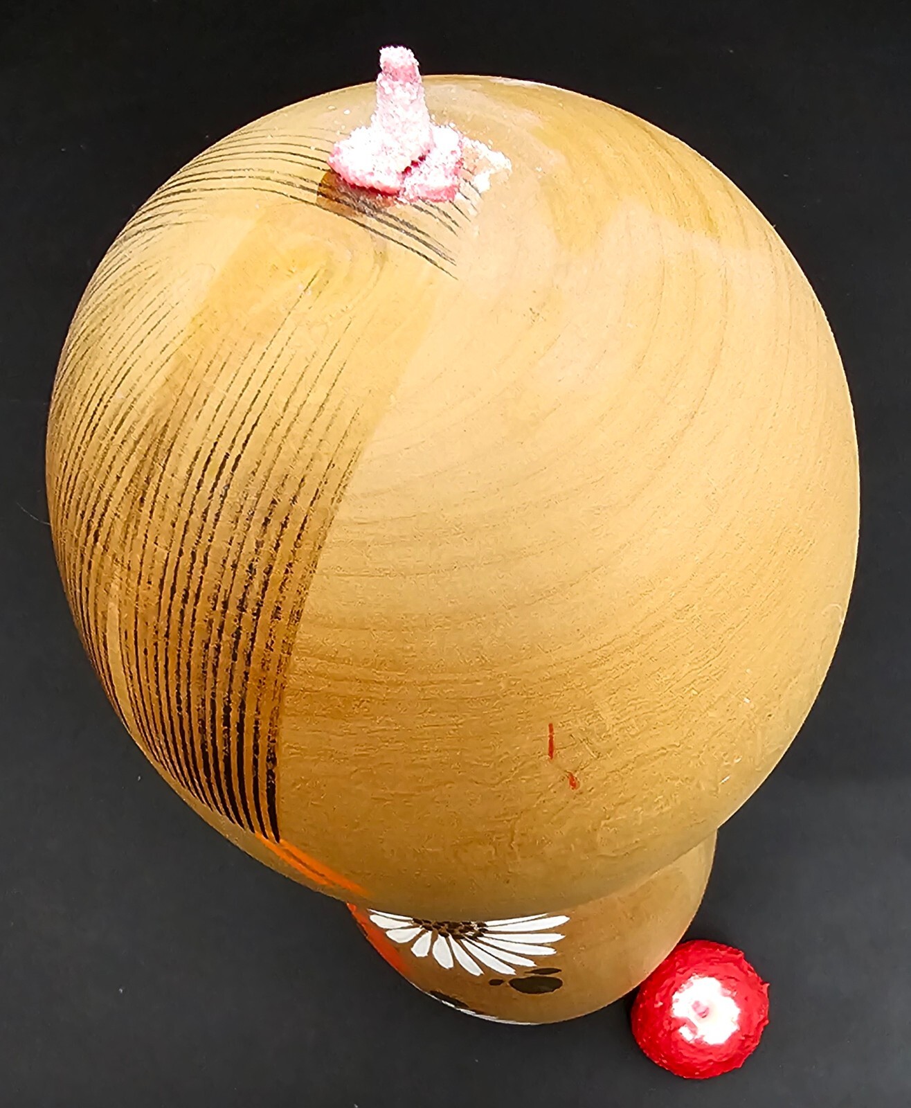 Large Japanese Kokeshi Doll Hand-Painted  11" Stamped & Numbered on Bottom Vtg