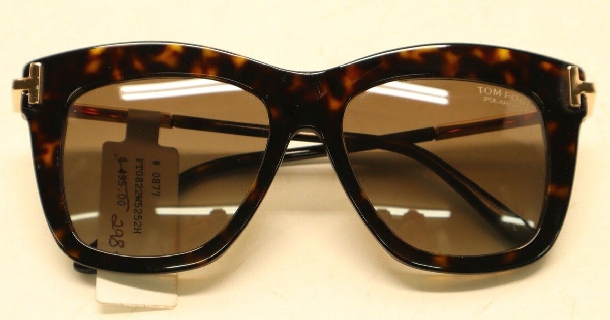 TOM FORD DASHA FT0822 52F Sunglasses Havana Frame‎ Brown Polarized Lens In Case TOM FORD Dasha FT0822 56E Havana Brown Plastic 52 mm Women main image 3