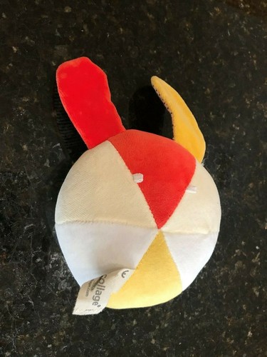 BUNNY RED Petit Collage Organic Soft Chime Ball plush - Picture 3 of 4