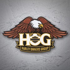 Genuine HARLEY DAVIDSON 10.5 inch "Eagle  Wings" HOG EMBROIDERED PATCH COLOR