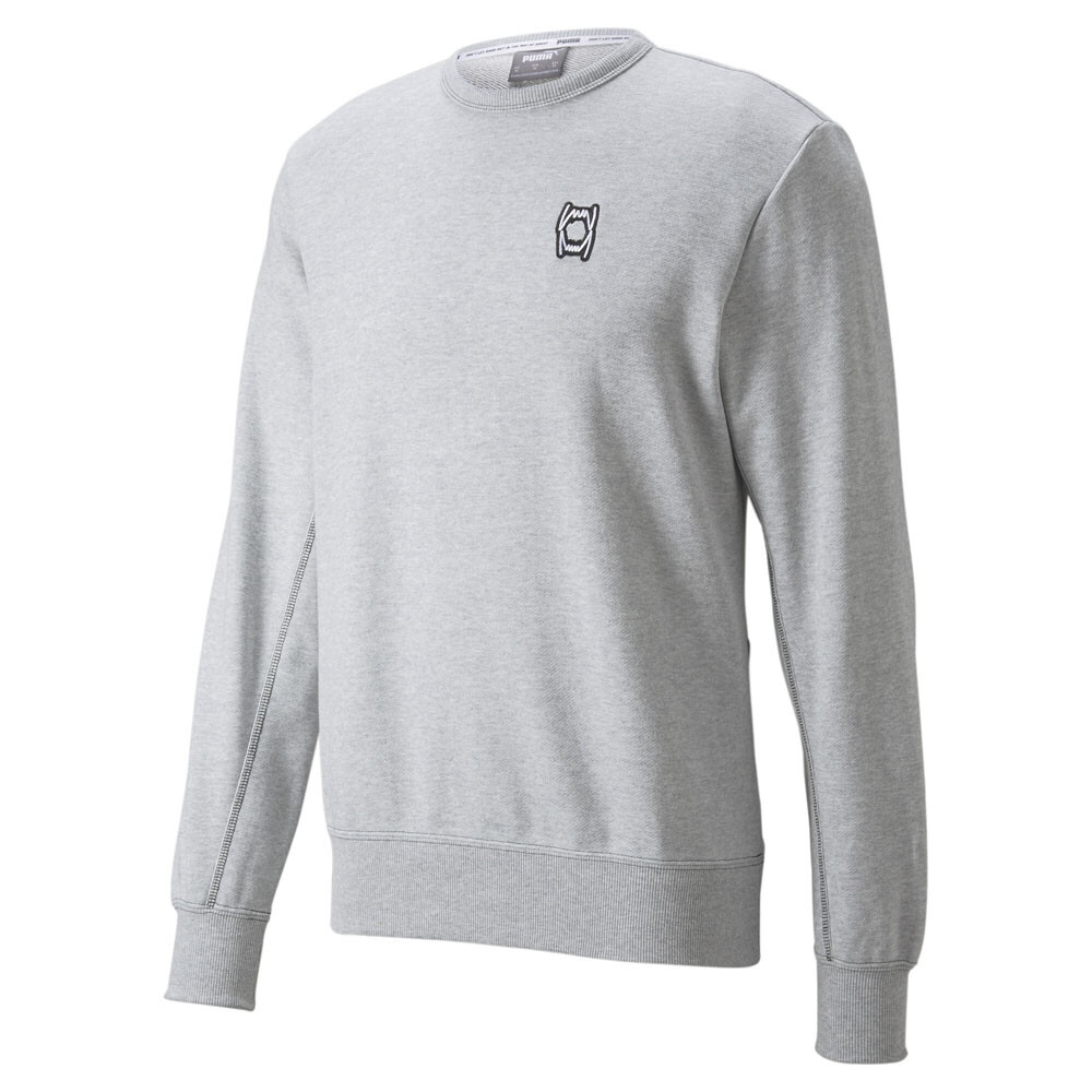Stylish Puma Pivot Embroidery Crew Neck Sweatshirt for Men in Grey