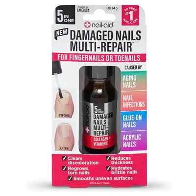 Nail Aid DAMAGED NAILS MULTI-REPAIR for Fingernails or Toenails 0.5 oz 