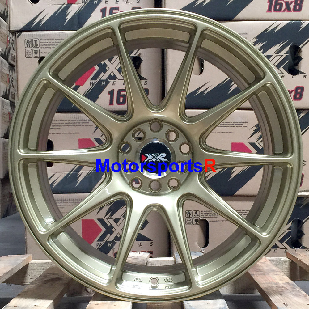 XXR 527 Gold 18x8 +42 Rims Concave Wheels 5x114.3 04 09 13 17 18