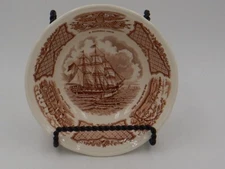 Alfred Meakin Fair Winds Historical Scenes Brown Transferware 5.25" Fruit Bowl