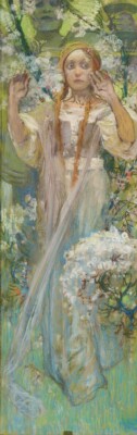 Alphonse Mucha Joan of Arc Before the Battle | Symbolist Study :  Art Print 1908