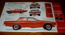 1963 Plymouth Savoy 426 Original Imp Brochure Specs Info 63 NHRA Mopar HEMI