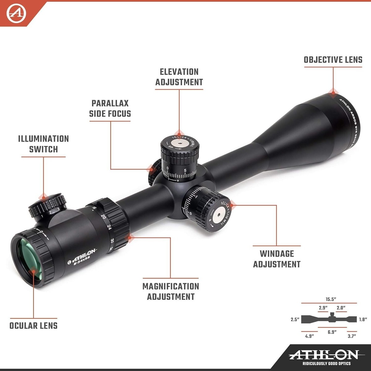 Athlon Argos BTR Gen 2 34x30mm Rifle Scope for sale online | eBay