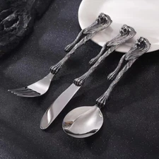1 set Stainless Lion Spoon Fork Knife Dinnerware Set Tableware Gift