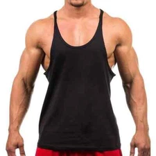 Men Gym Muscle Workout Fitness Tank Top Y Back Bodybuilding Stringer Shirt New
