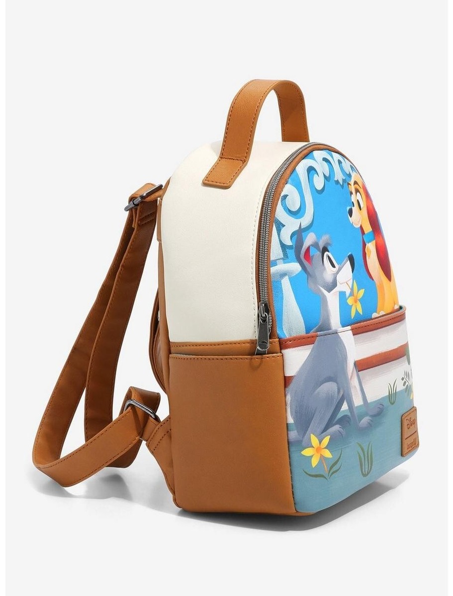 LOUNGEFLY Disney Lady & The Tramp Flower Scene Mini Backpack 