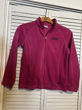 COLUMBIA Girls Kids Size XL Xlarge Jacket Coat Fleece Pink Full Zip Pockets