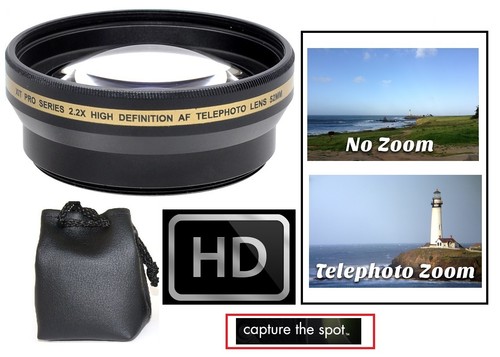 2 Lens Set Pro HD Wide Angle & Telephoto Lens Set for Canon Powershot SX50 HS - Picture 2 of 7
