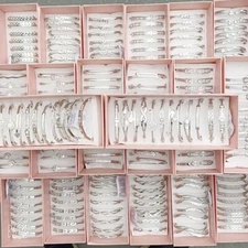 Wholesale Mixed Style Gold/Silver Rhinestone Plated Bracelet Bangle Jewelry