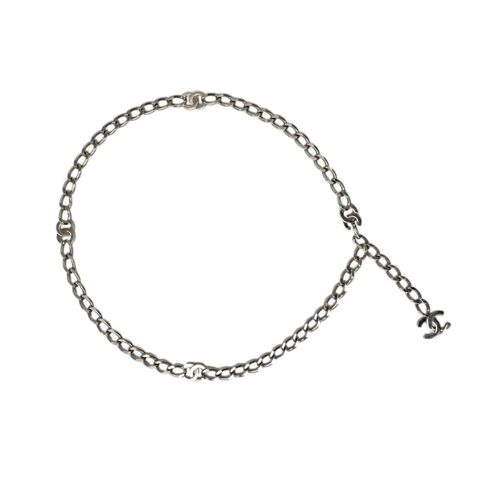 CHANEL 98P Vintage Silver Logo CC Pendant & Chain Belt | eBay CHANEL 98P Vintage Silver Logo CC Pendant & Chain Belt | eBay
