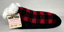MUK LUKS Women's Shortie Cabin Socks, Color: Black  Red, Size: L/XL 8/10 