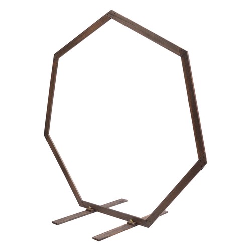 Wedding Arch 7.2FT Heptagonal Wooden Backdrop Stand for Outdoor Party Events NEW - Picture 4 of 14