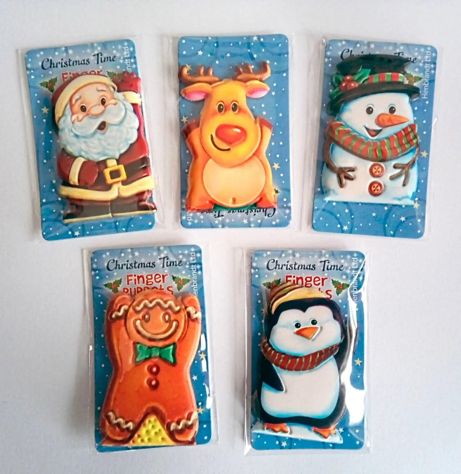 Christmas Finger Puppets X 5 Party Bag Stocking Fillers Kids Xmas Eve Box