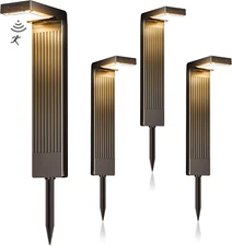 Solar Motion Sensor Pathway Lights Outdoor, Bright 400LM Solar Walkway Lights ou