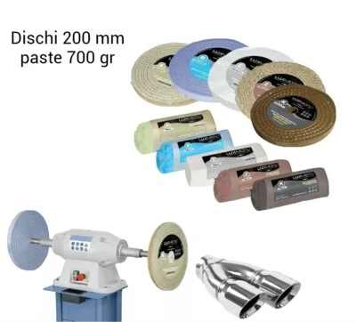 LUX METAL Kit lucidatura metalli per mola da banco lucidatrice alluminio acciaio inox