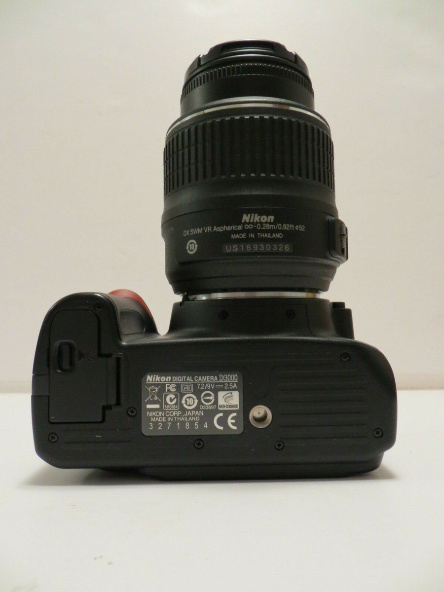 Nikon D3000 Digital SLR Black Camera Kit 18-55mm Lens VR Kit
