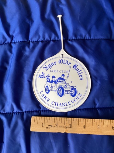 Vtg Ye Nine Olde Holles Golf Club Lake Charlevoix Michigan 4.75" Golf Bag Tag - Picture 2 of 3