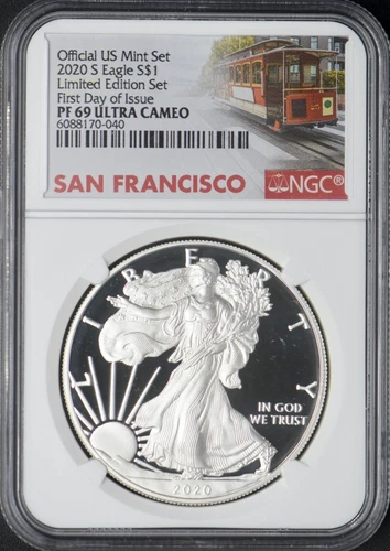 2020-S American Silver Eagle NGC PF69 UC FDOI Limited Edition Set ✪COINGIANTS✪