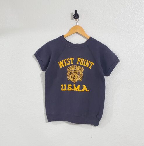 Vtg 80s Champion West Point Prep USMA Sweatshirt Men's Size Small Short Sleeve  - Afbeelding 1 van 6