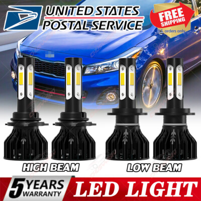 For Kia Forte 2017-2018 Comb Kit 9005 H7 LED Headlight High Low Beam 6000K