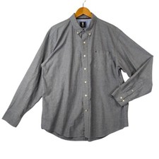 IZOD Button Down Shirt Mens XL Blue Front Pocket Long Sleeve Classic Preppy