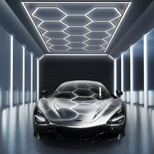 Sechseck LED Beleuchtung Auto Haus Detailing Garage Werkstatt Einzelhandel 6500K weißes Licht - Bild 2 von 15