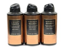 NEW 3 WHISKEY RESERVE BATH  BODY WORKS MEN'S COLLECTION BODY SPRAY MIST 3.7 OZ
