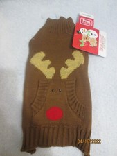 Dog Christmas Reindeer Sweater Size Small New 14" -17"
