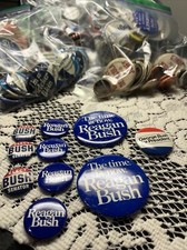 Bush Reagan Presidential And Senator Pins. Lot of 10. Vintage