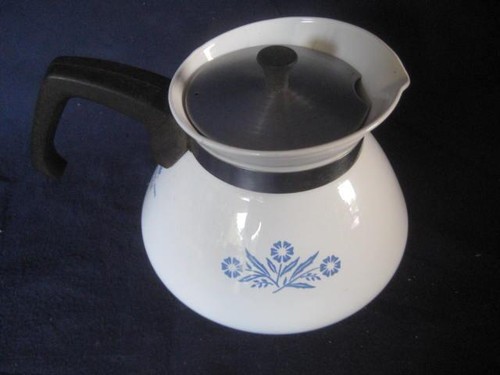 VINTAGE CORNING WARE BLUE CORNFLOWER COFFEE TEAPOT TEA POT P-104 6-CUP - Picture 4 of 11