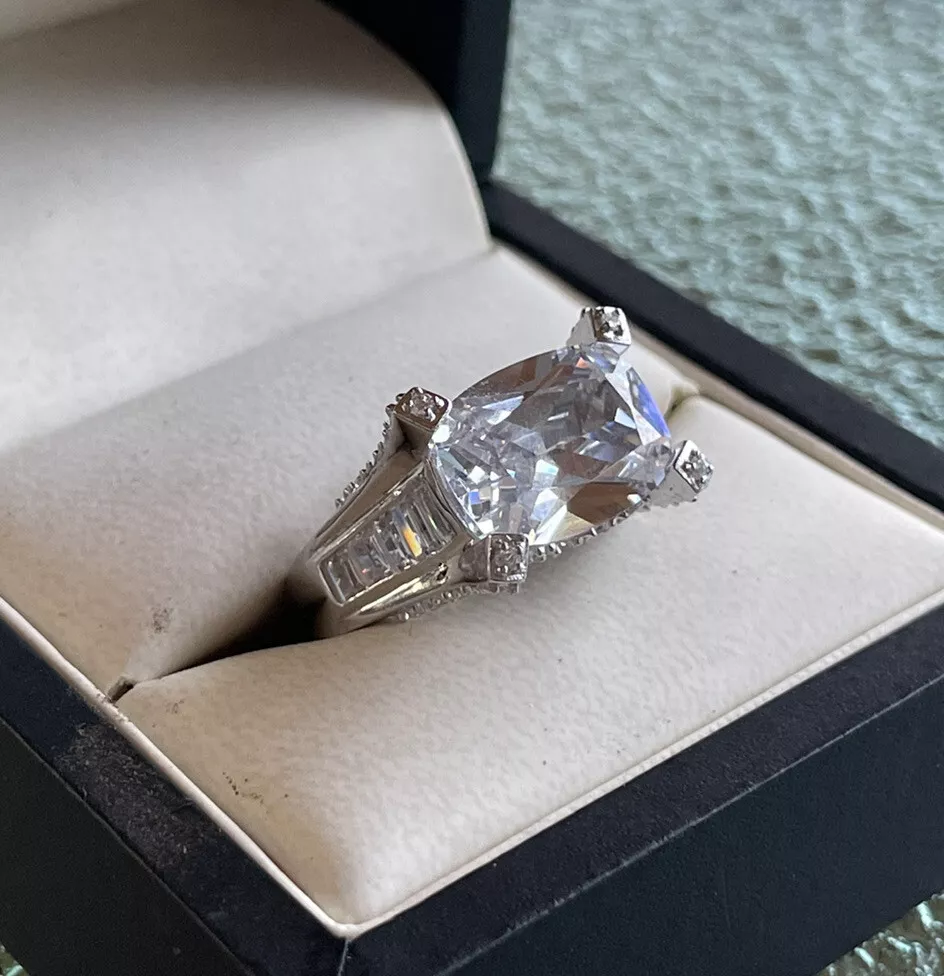 Exquisite PAJ Bella Luce JTV Sterling Silver CZ Engagement Ring
